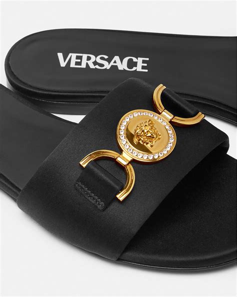 sandalia versace|versace medusa flats sandals women.